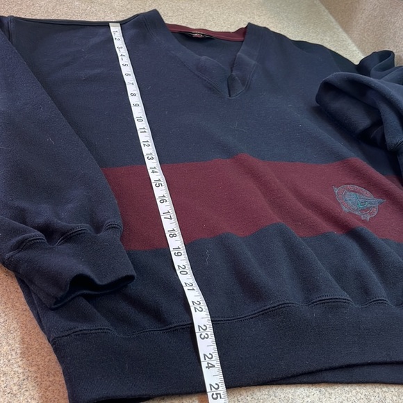 Paul Shark Yachting Men's XL Crew Neck Sweater Navy Blue Maroon Made in Italy - Picture 9 of 12